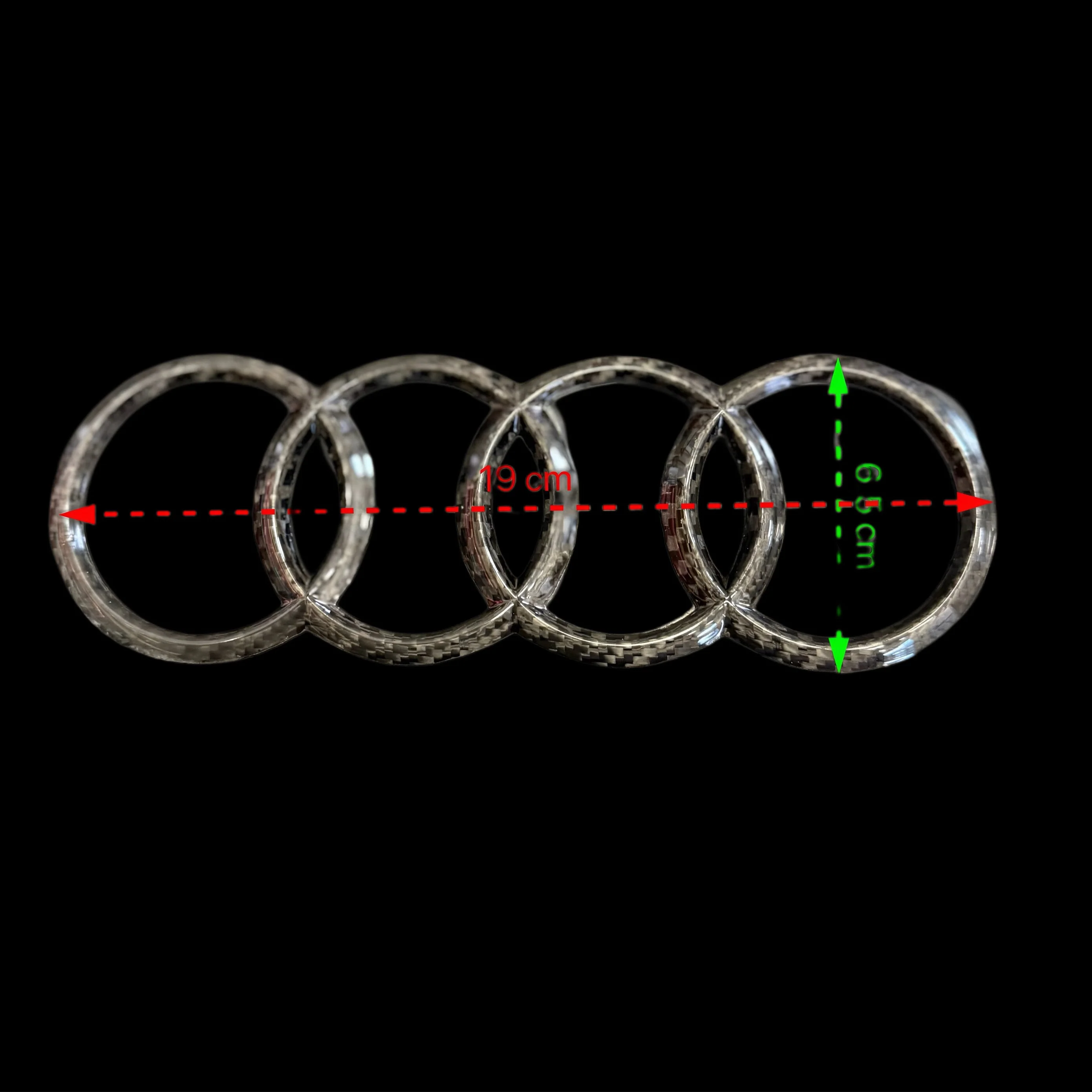 Emblem Logo Badge AUDI in Prepreg Carbon Fiber - AUDI - Image 3