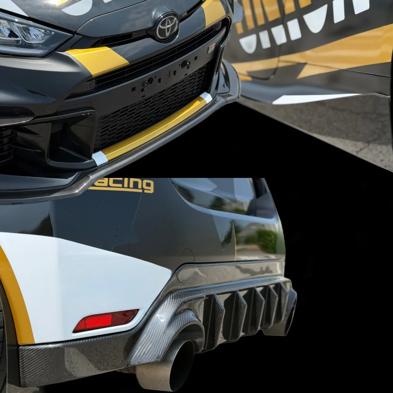 Extractor, Sides skirts & front lip Body Kit in Carbon or Forged Carbon - Toyota GR Yaris mk2