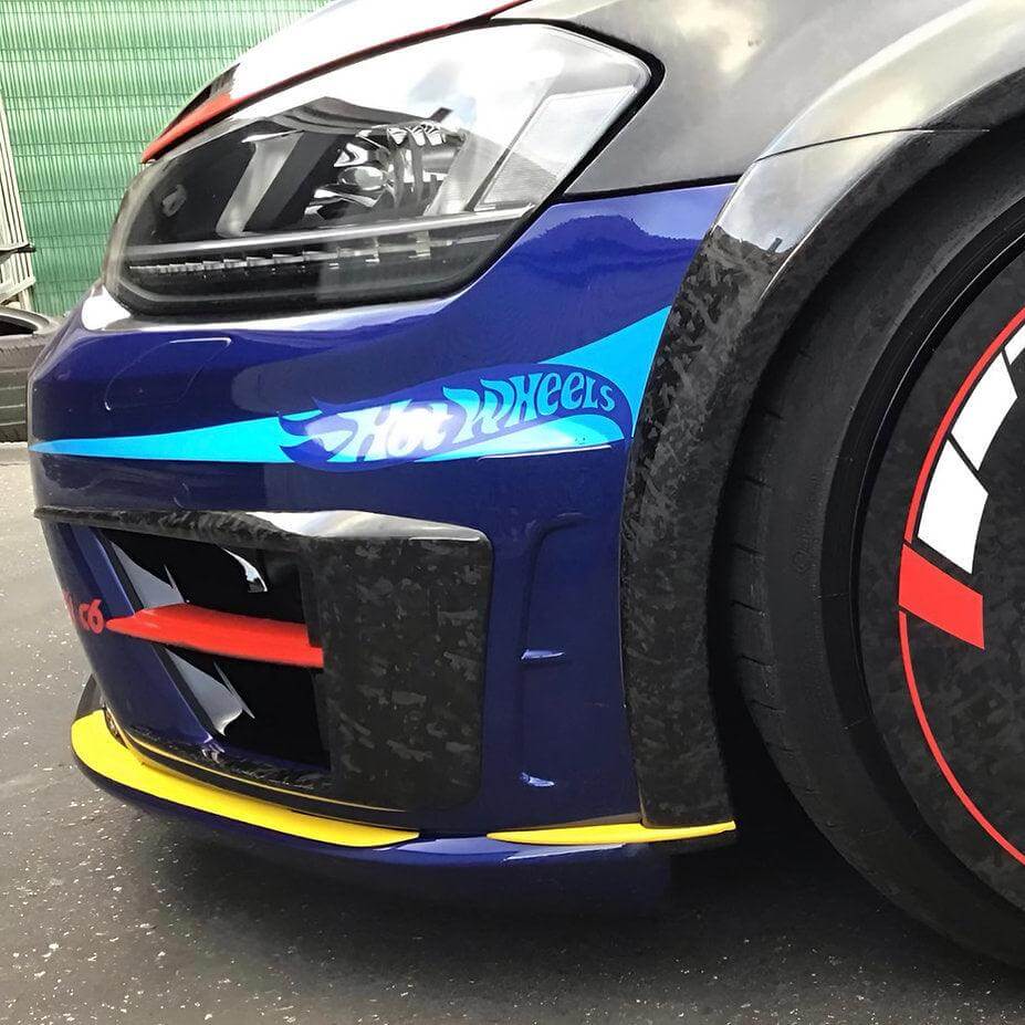 Front Bumper Fins Canards Splitter in Forged Carbon - VOLKSWAGEN GOLF 7 R or GTI/GTD - Image 6