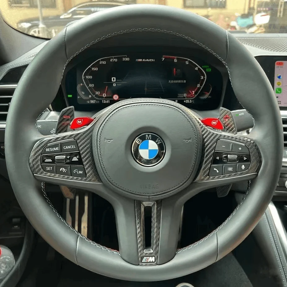 Steering Wheel Trims in Carbon Fiber - PRE-LCI BMW STEERING WHEEL - Image 3